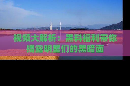 视频大解析：黑料福利带你揭露明星们的黑暗面